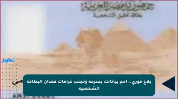 بلاغ فوري.. احمِ بياناتك بسرعة وتجنب غرامات فقدان البطاقة الشخصية
